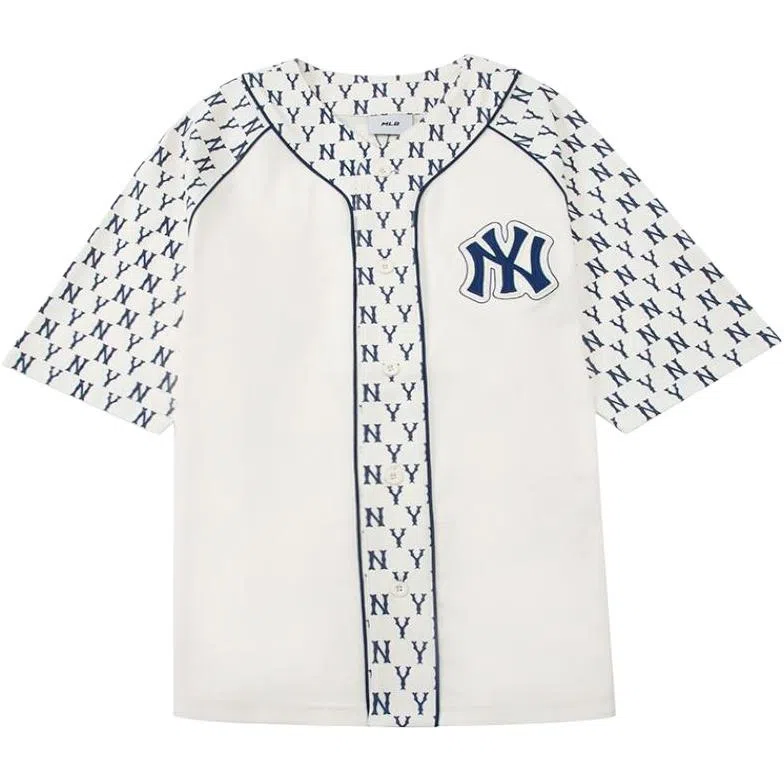 MLB V-Neck Baseball Shirt Cream