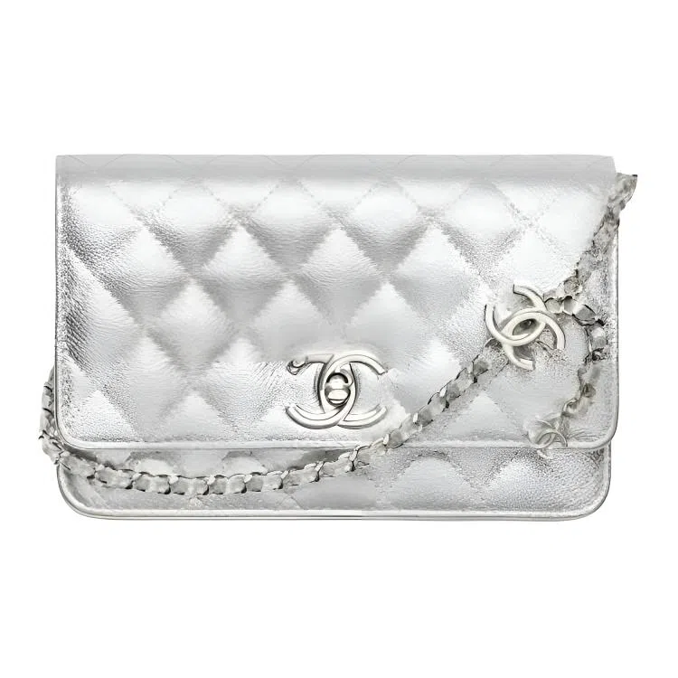Chanel 25B Silver Crossbody