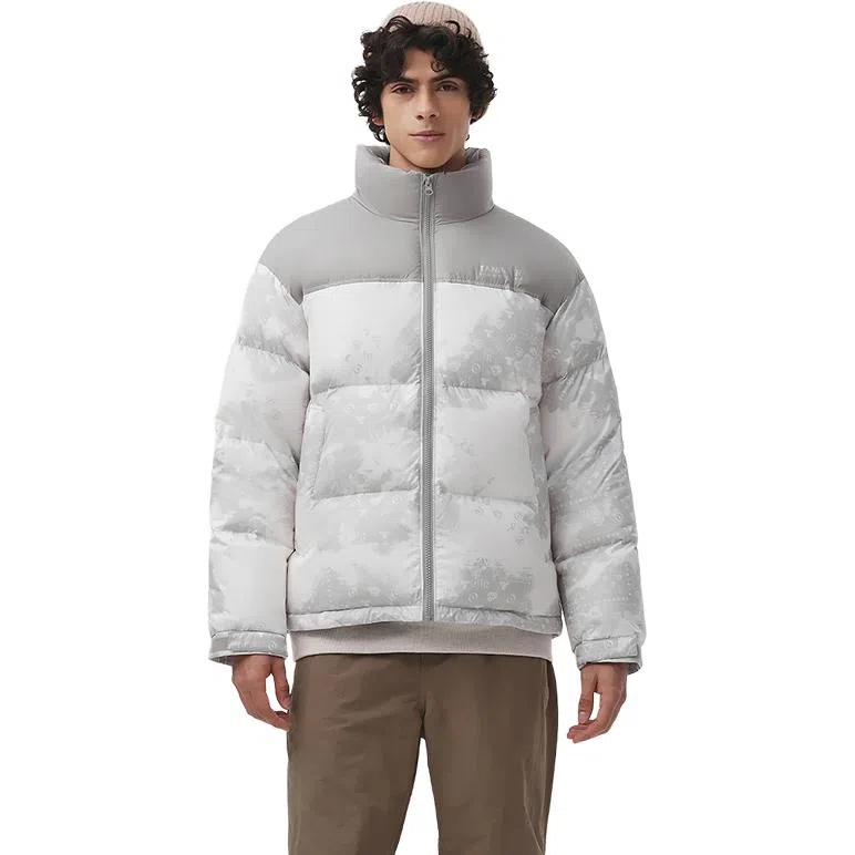 坦博尔 运动印花高充立领面包羽绒服 男女同款