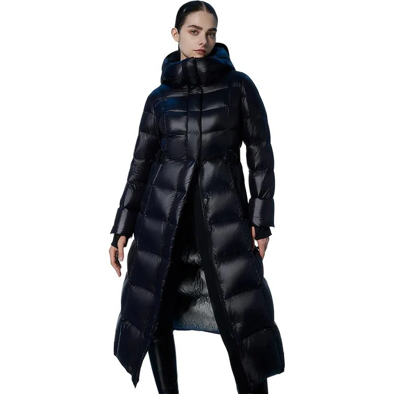 坦博尔 连帽厚款纯色长袖羽绒服 女款