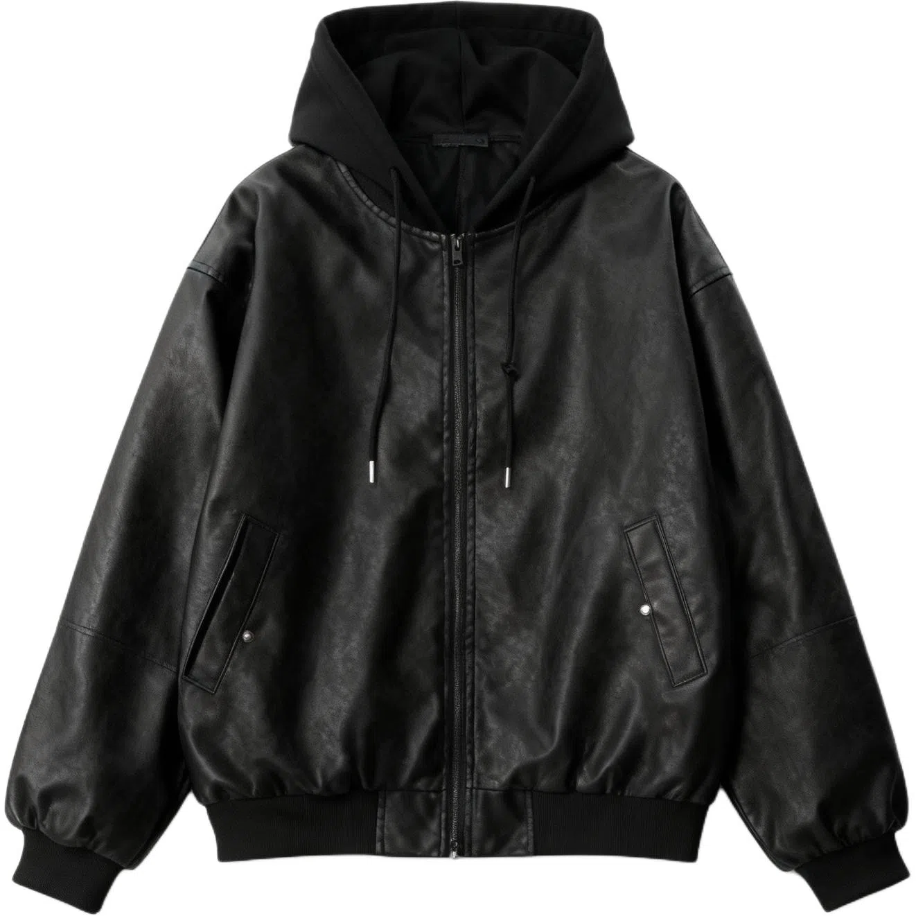 DEAR BETSY PU Leather Hoodie Jacket