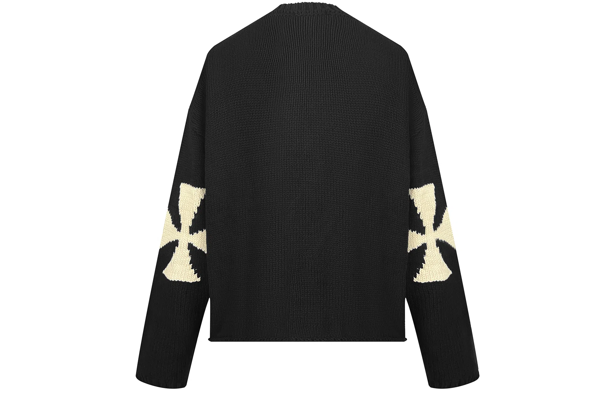Askyurself Cross Hem Knit Sweater Black