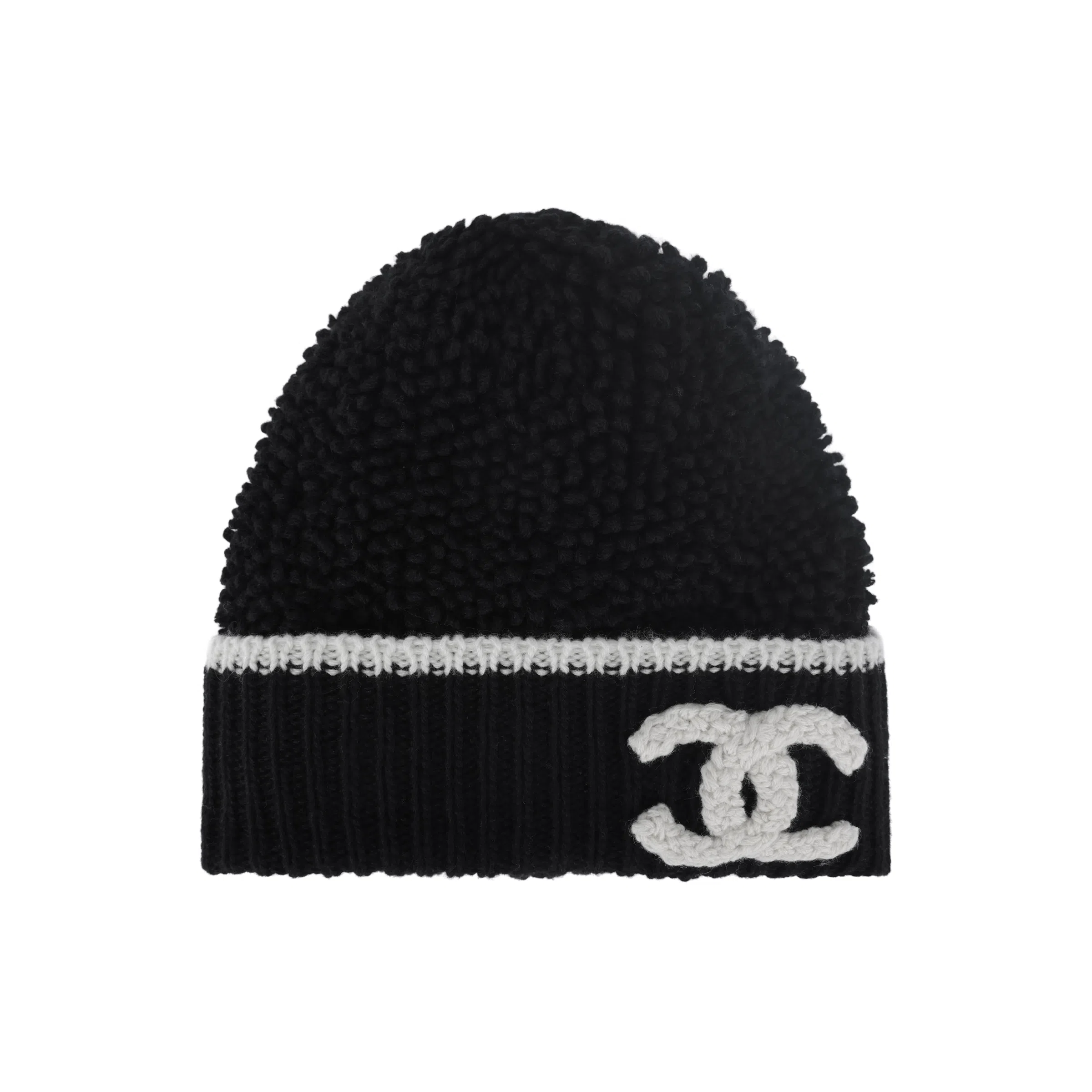 CHANEL Logo Beanie Black