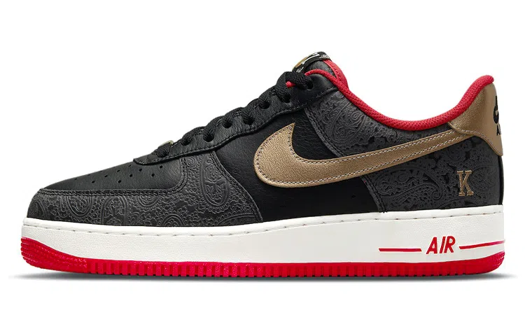 Nike Air Force 1 Low Black Red Gold
