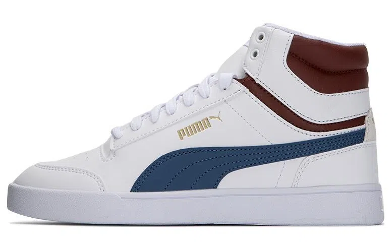 PUMA Shuffle Mid White Brown Blue