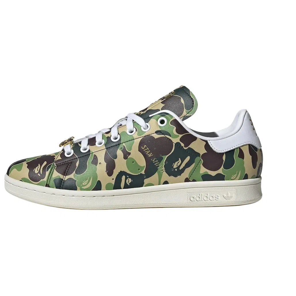 A BATHING APE x adidas Stan Smith Camo Green