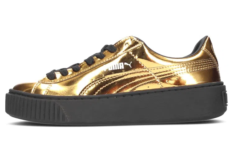 PUMA Suede Platform Metallic Gold