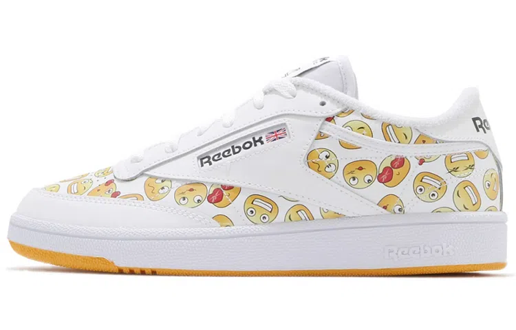 Reebok Club C 85 White Yellow Smiley