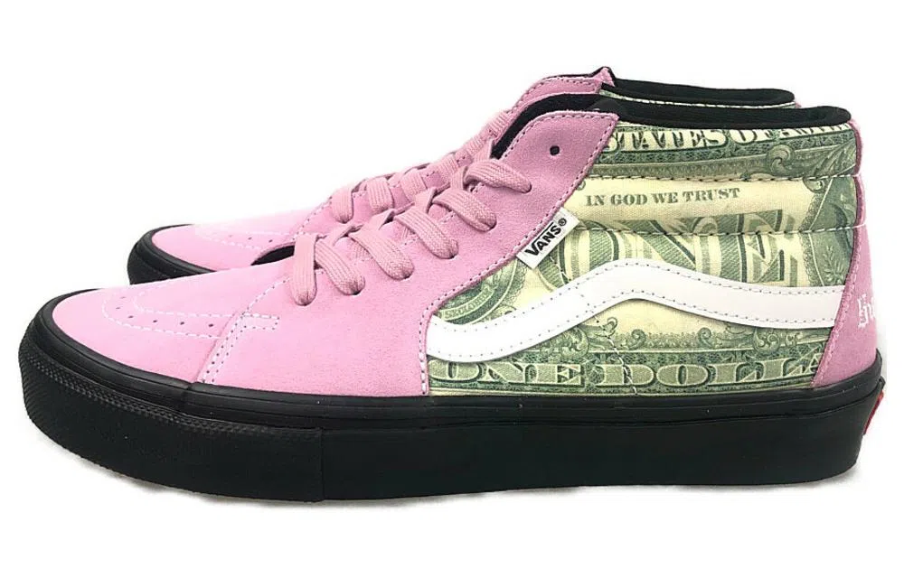 Supreme x Vans Skate Grosso Mid Pink Green
