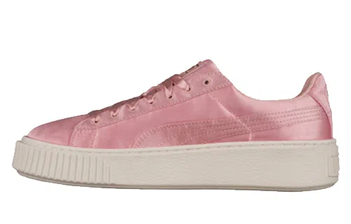 PUMA Basket Platform Satin Creepers Pink