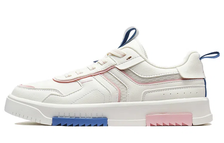 特步 潮流百搭 板鞋 女款 米粉