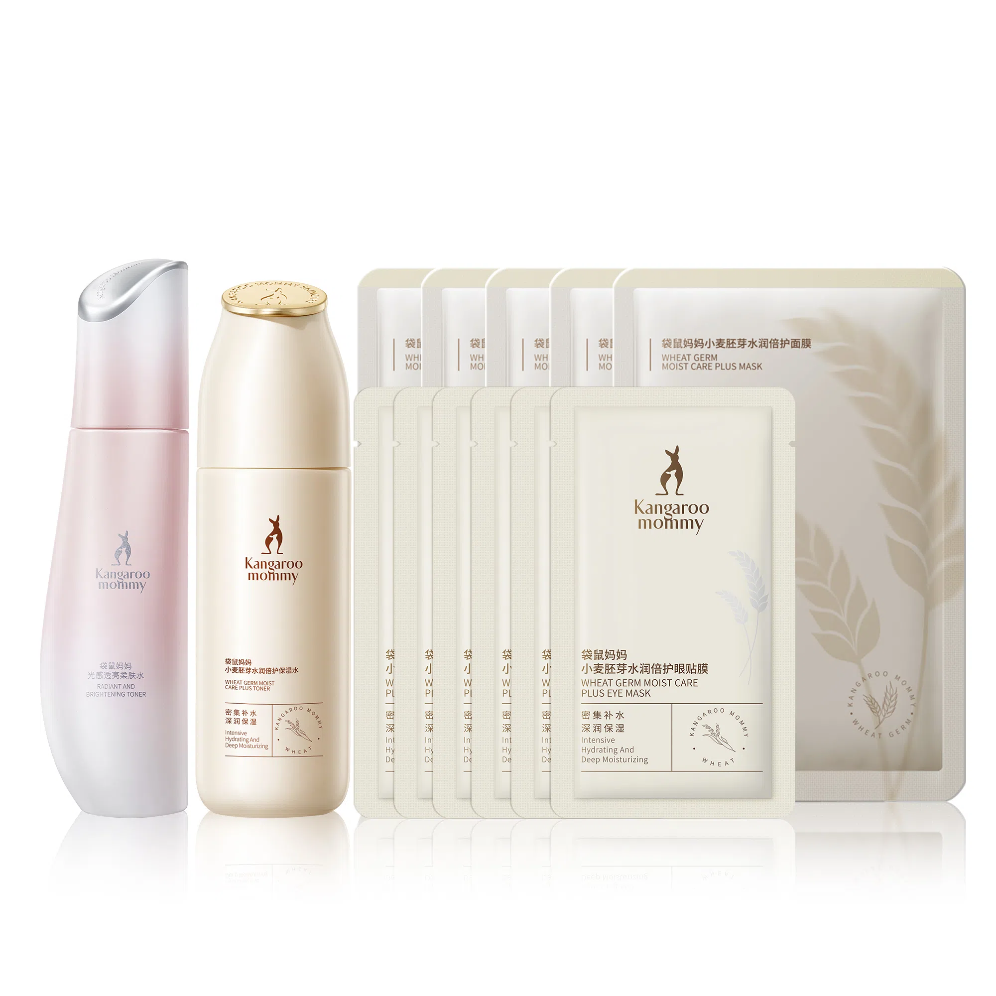 袋鼠妈妈 促渗吸收 补水更深入光感小麦柔肤水 提亮保湿补水 早提亮退暗 晚湿敷莹润