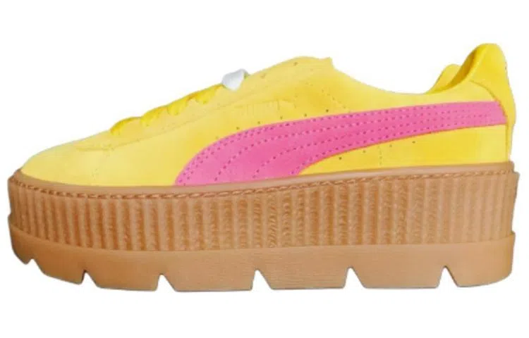 PUMA Suede Platform Yellow Pink