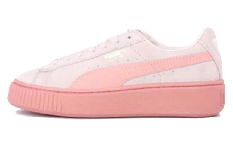 PUMA Suede Platform White Pink