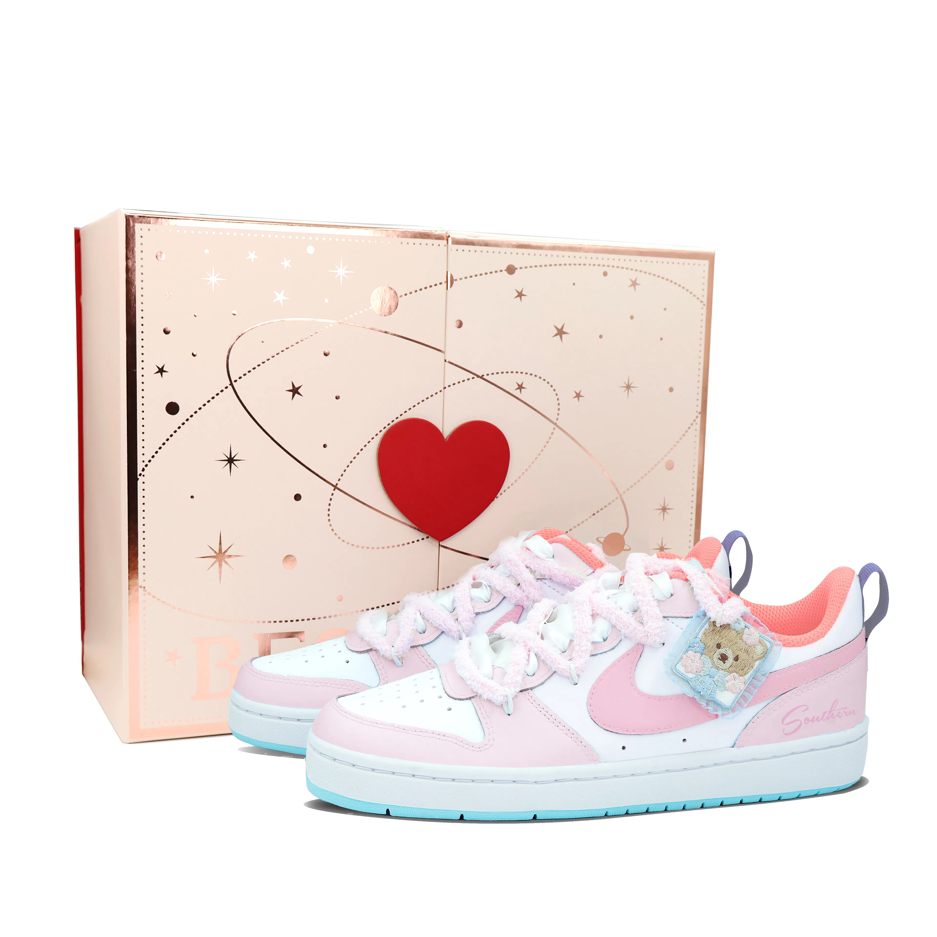 Nike Court Borough GS Pink White