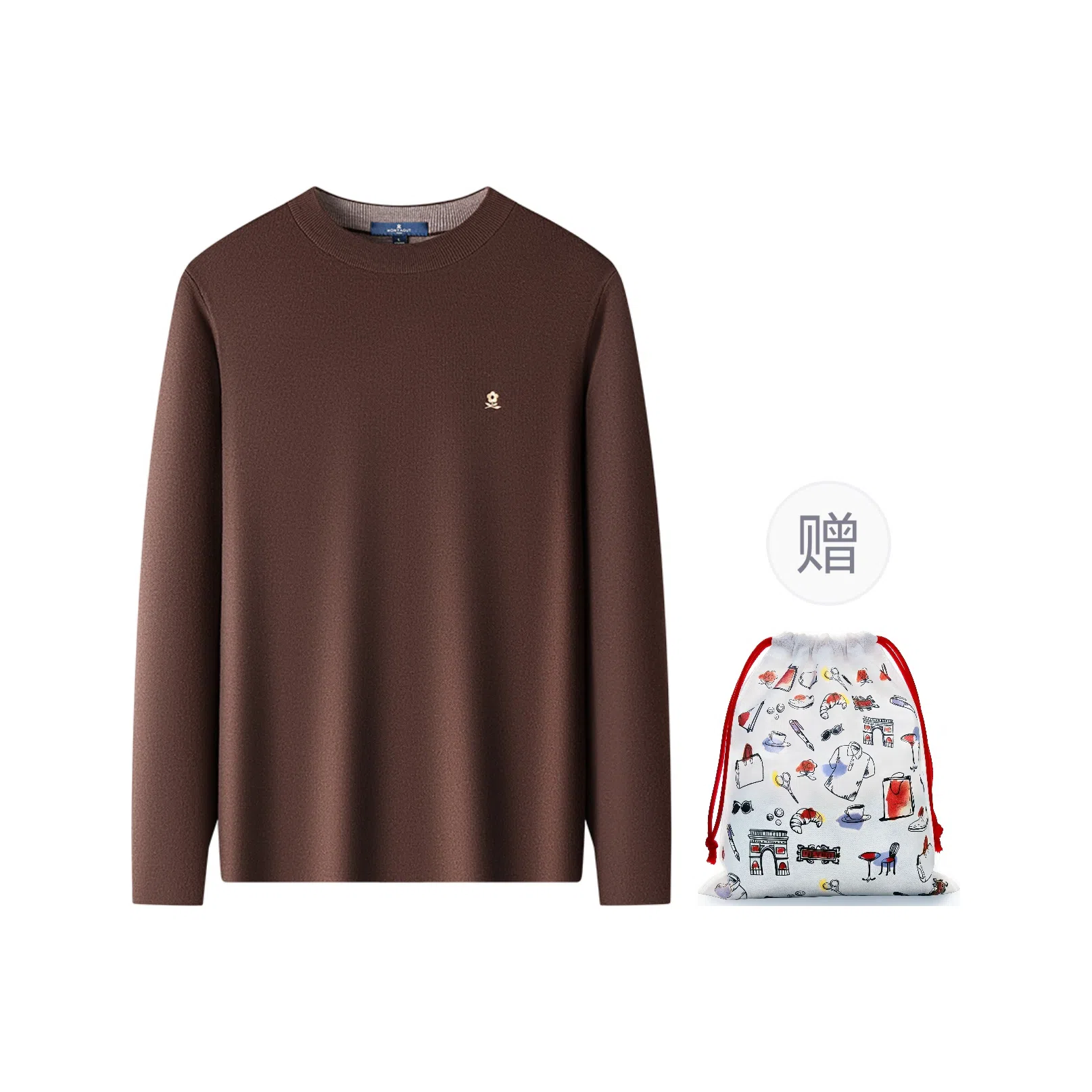 梦特娇 宽松长袖加厚毛衣 男款