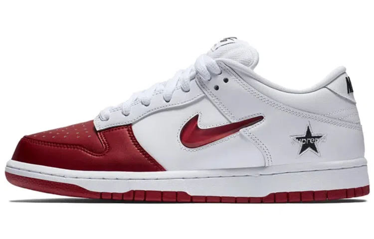 Supreme x Nike Dunk SB Low White Red