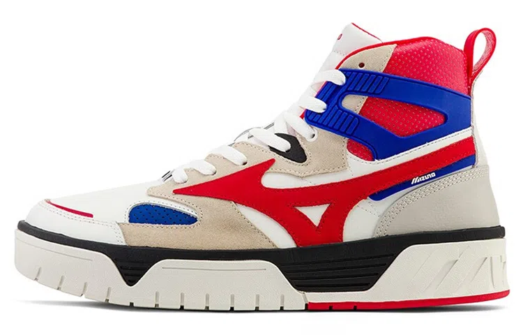 Mizuno Court Cl Mid White Red Blue