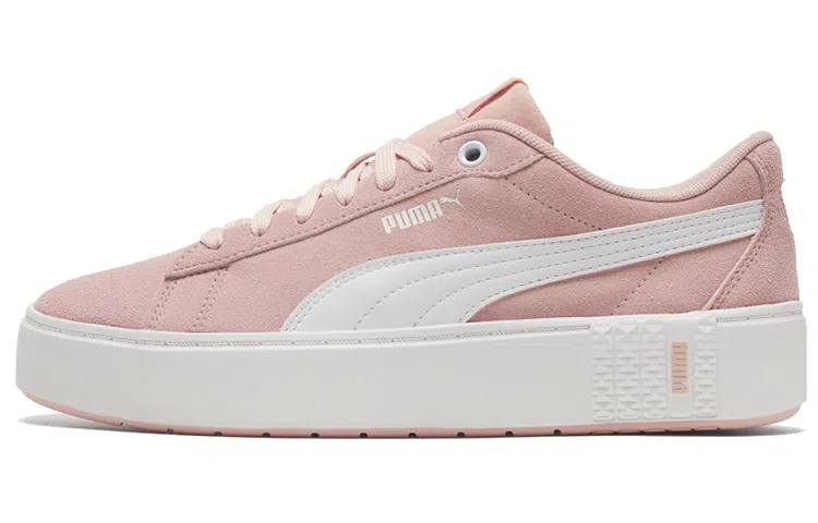 PUMA Smash Platform v2 Suede Pink White