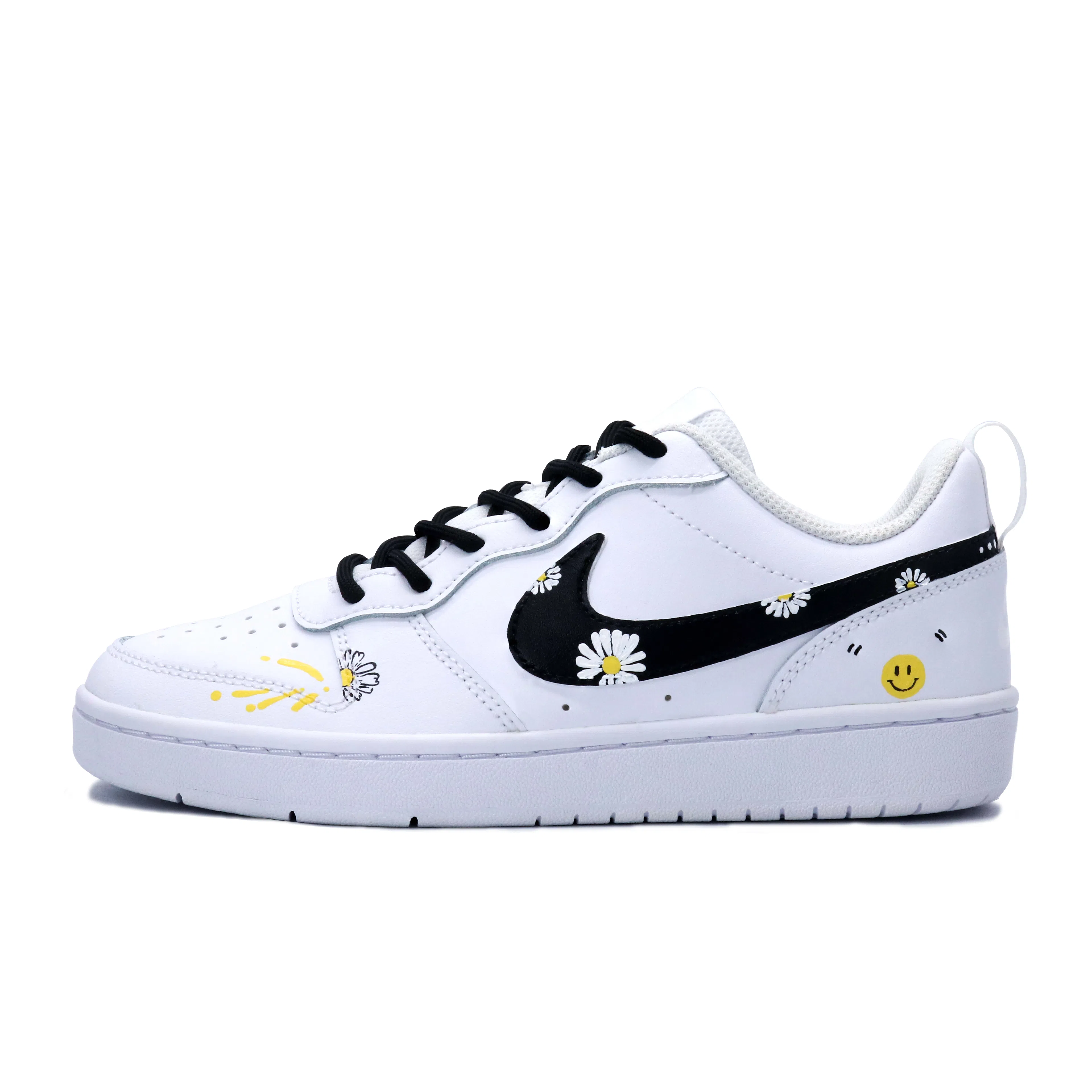 Nike Court Borough GS Black White Yellow
