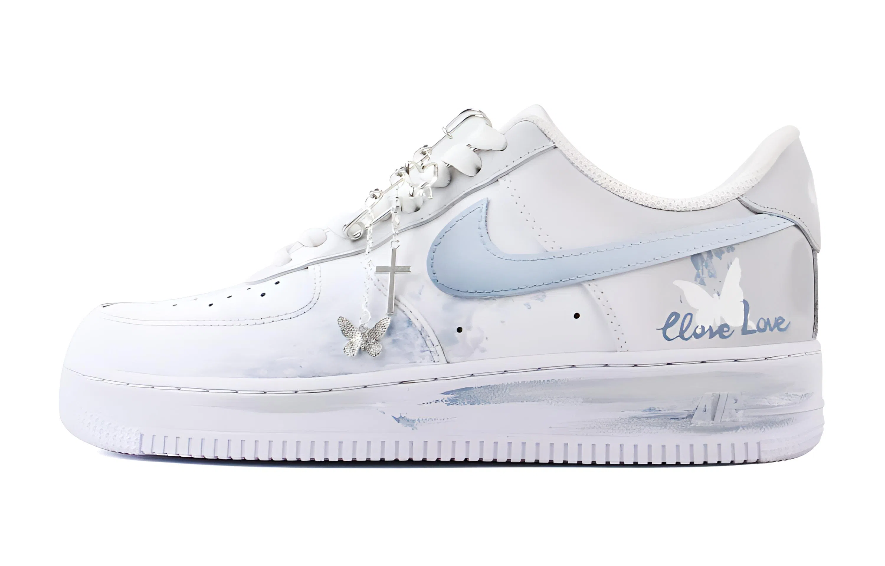 Nike Air Force 1 White Grey Blue
