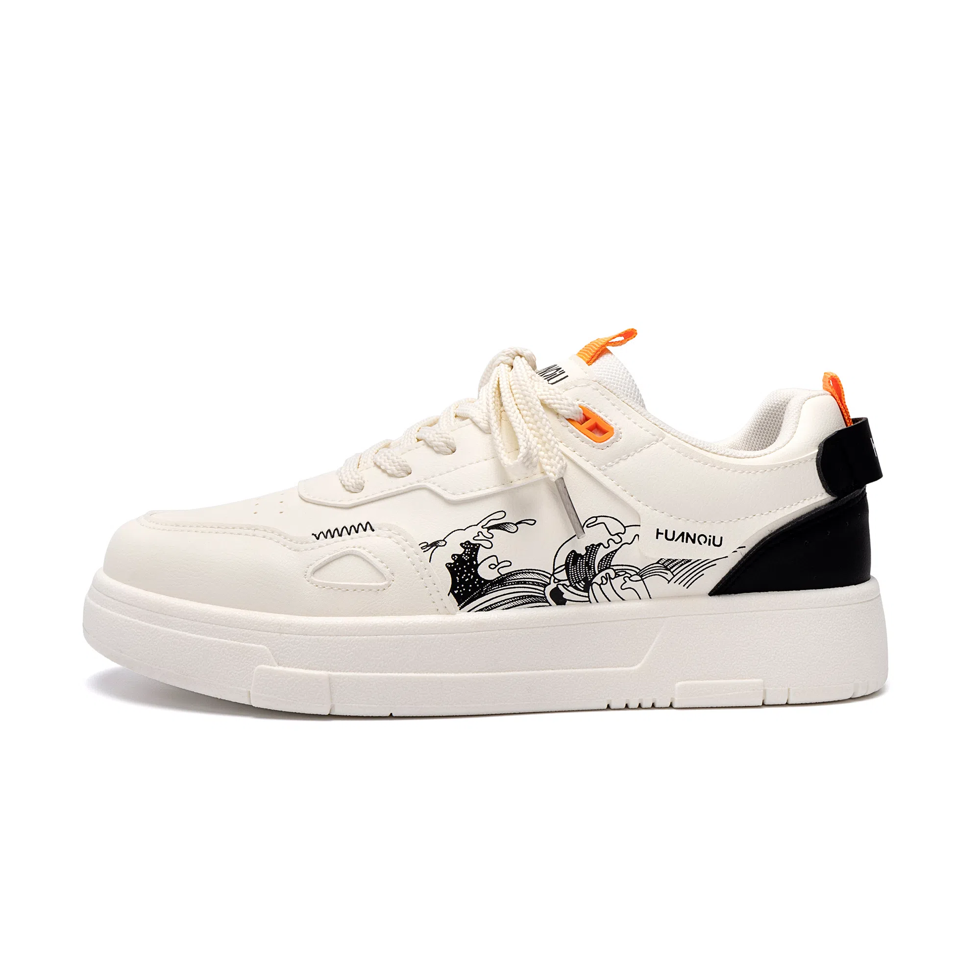 HUANQIU Fashion Low-top Sneakers White Black