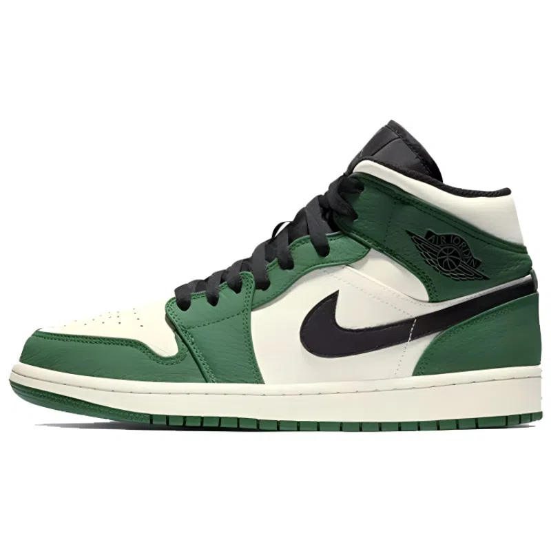 Jordan Mid Retro Basketball Shoes White Green