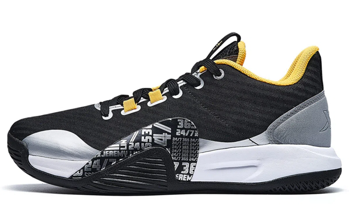 特步 林书豪一代 实战篮球鞋 黑黄