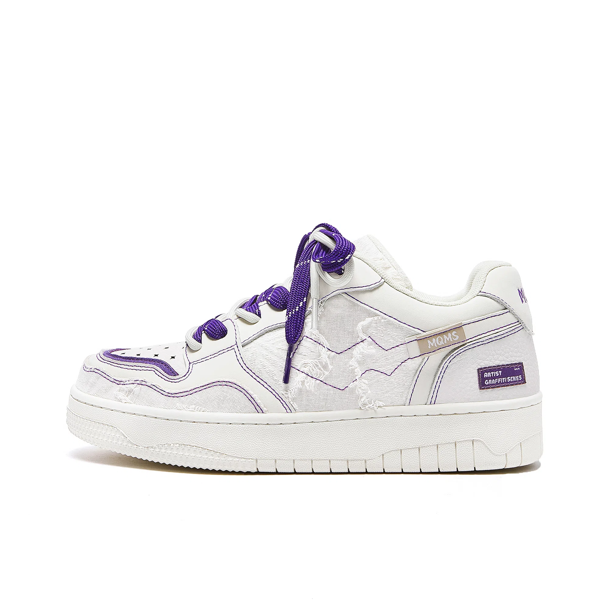 MQMS Casual White Purple Sneakers