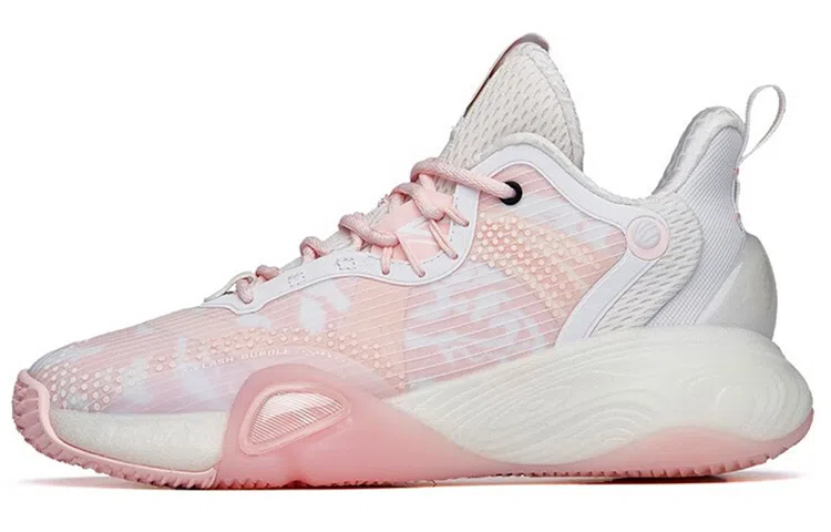 Anta Bubble弹 Basketball Shoes Women's Pink White