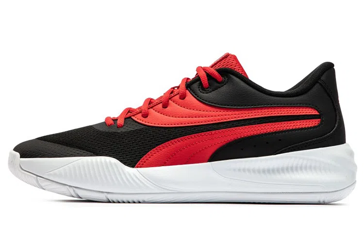 PUMA Triple Support Low Basketball Shoes Black Red