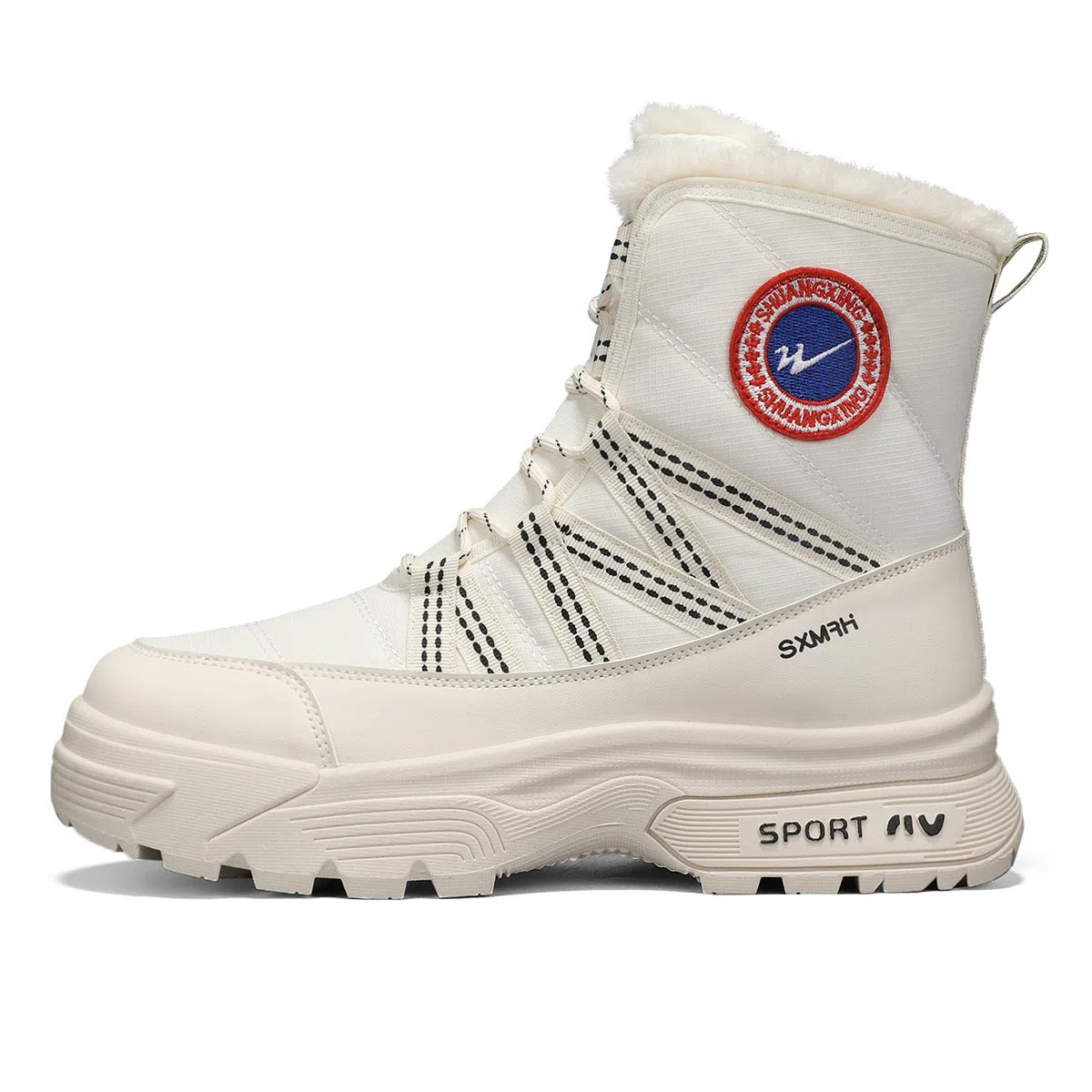 Double Star Snow Boots White