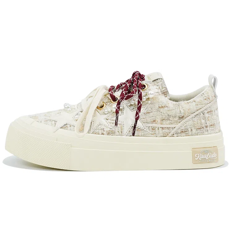 KAALIXTO Pearl Mirage Canvas Sneakers Beige