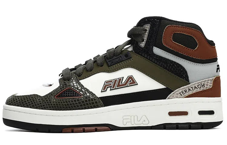FILA Fusion Teratach Mid Vintage Basketball Shoes Olive White