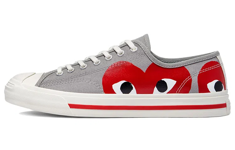 Comme des Garcons PLAY x Converse Jack Purcell Low Grey Red