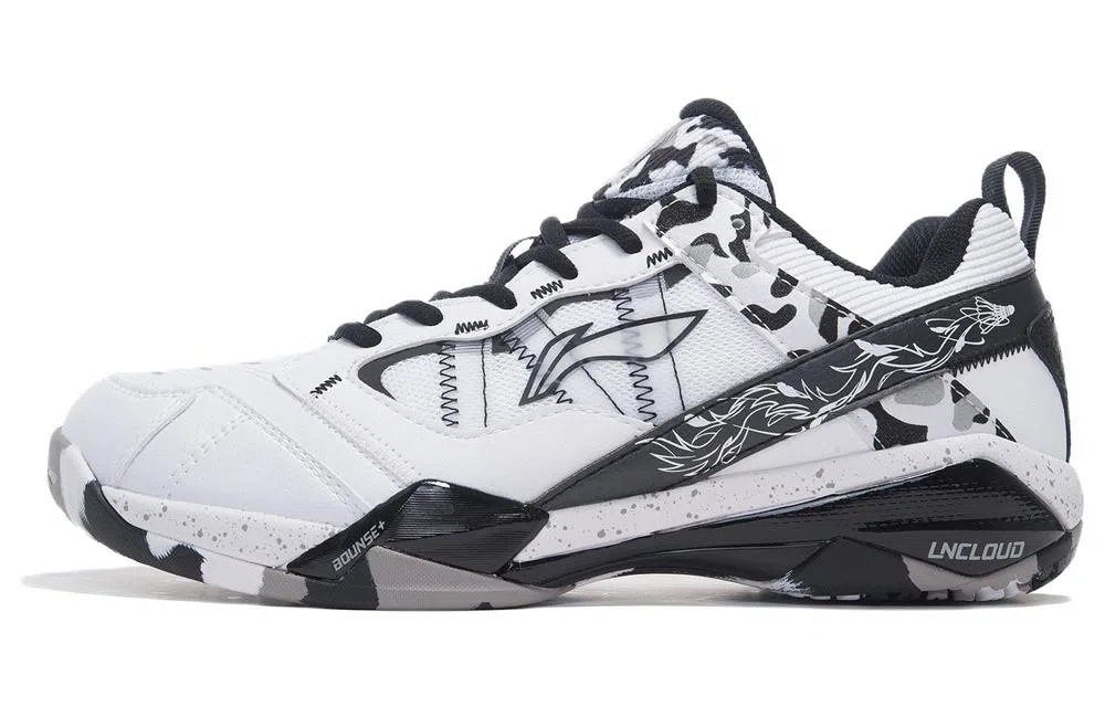 LiNing Professional Low-Cut Badminton Shoes White Black
