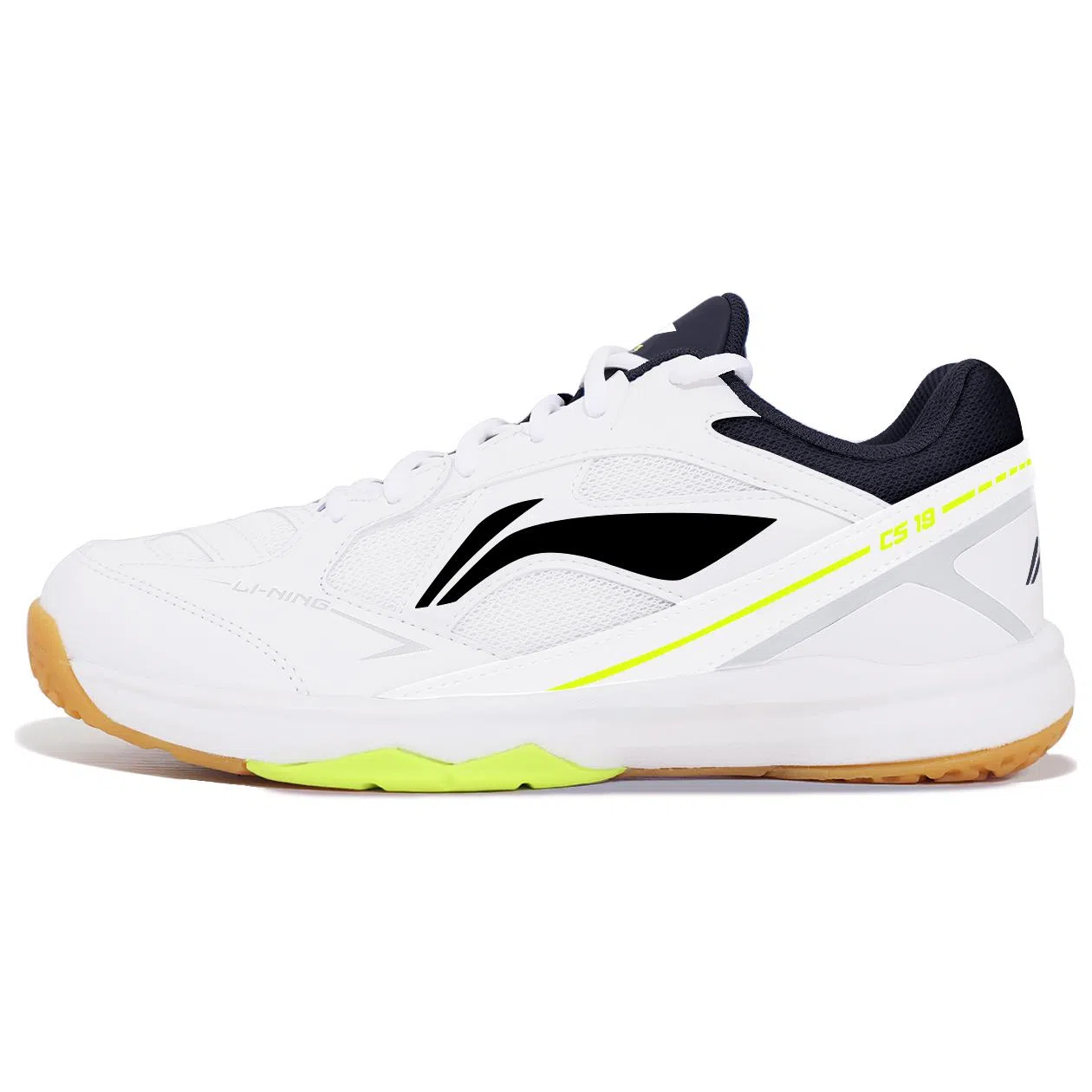 LiNing Badminton Training Shoes White/Black/Fluorescent Green