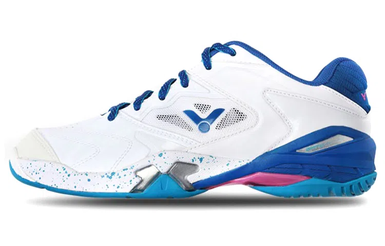 Victor Low-Cut Badminton Shoes White Blue