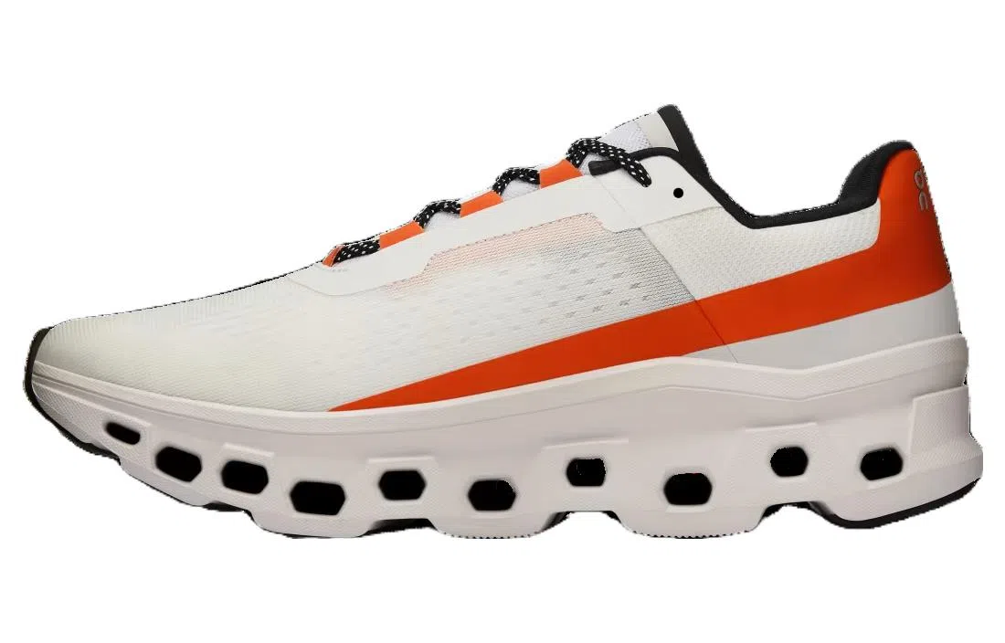 On Cloudmonster White Orange