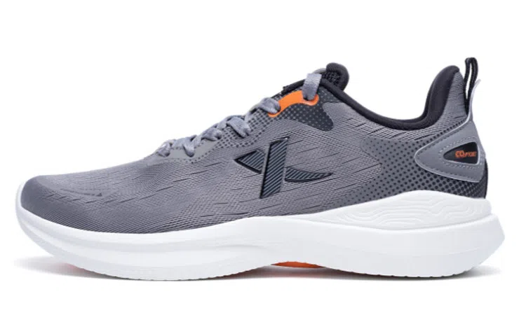 特步 柔立方 减震防滑 低帮 跑步鞋 男款 灰黑