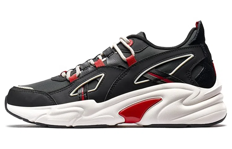 特步 防滑耐磨 低帮 老爹鞋 黑