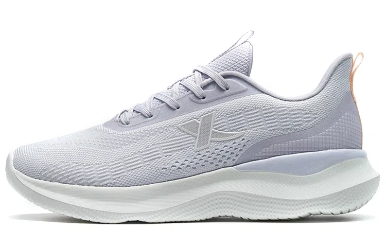 特步 柔立方 织物 减震透气轻便耐磨防滑 低帮 跑步鞋 女款 淡紫色