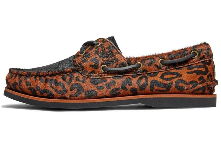 WACKO MARIA x Timberland Classic Boat Shoe Brown Orange Leopard