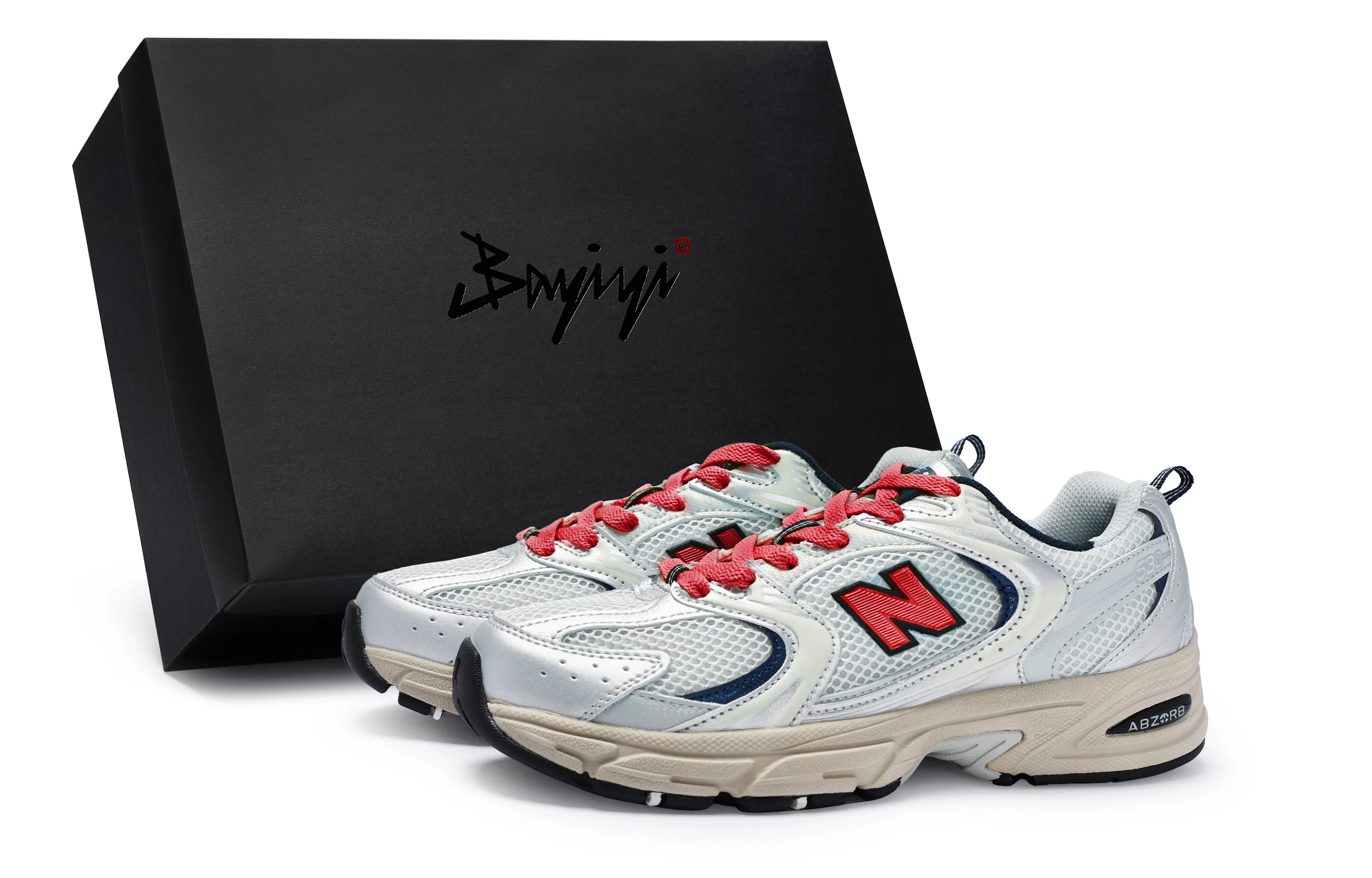 New Balance 530 Grey Silver Red