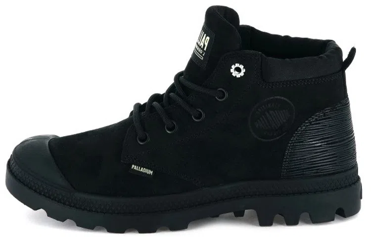 Palladium Pampa Lo Cuff Lea Black