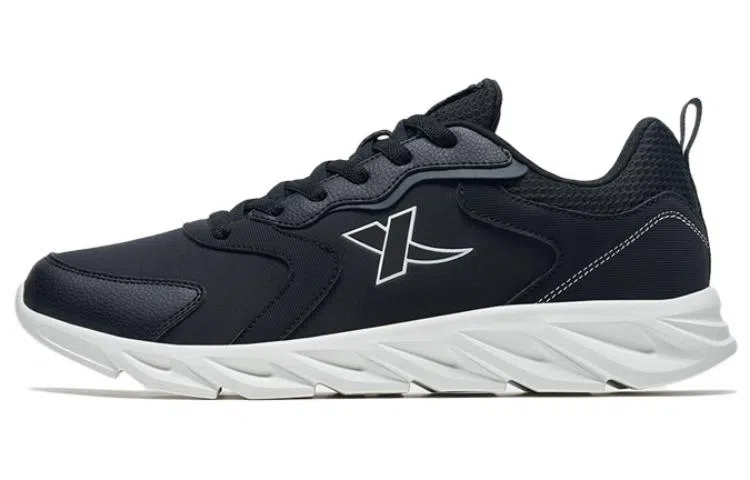 特步 防滑耐磨 跑步鞋 男款 黑白