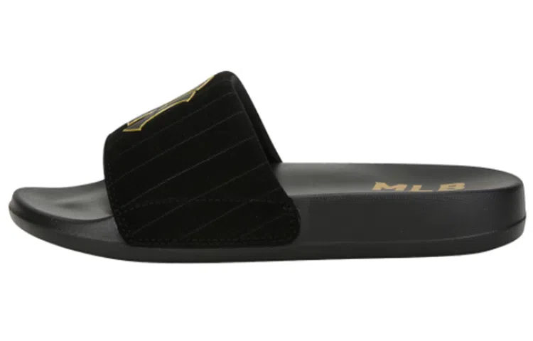 MLB New York Yankees Black Gold Slides
