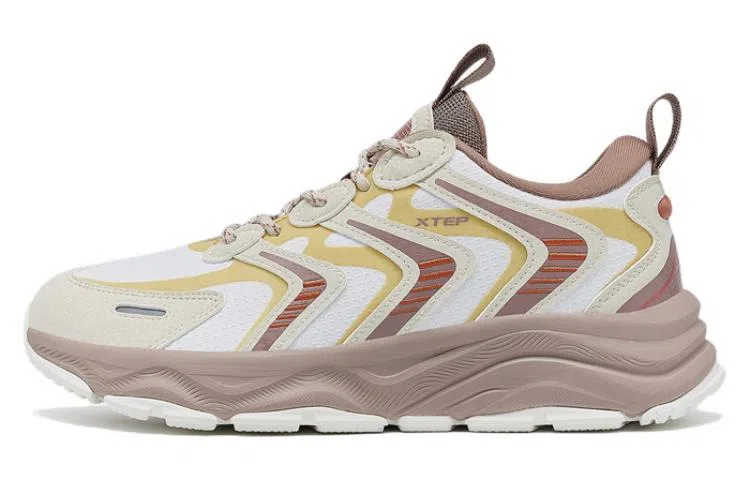 特步 舒适百搭 防滑耐磨包裹性轻便 低帮 运动休闲鞋 男款 帆白茶白色棕灰色