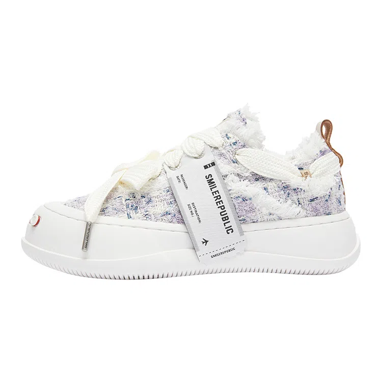 SMILEREPUBLIC Star Bunny Lavender Plaid Low Sneakers