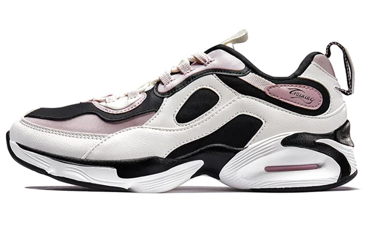 特步 防滑耐磨低帮运动鞋 女款 黑白红